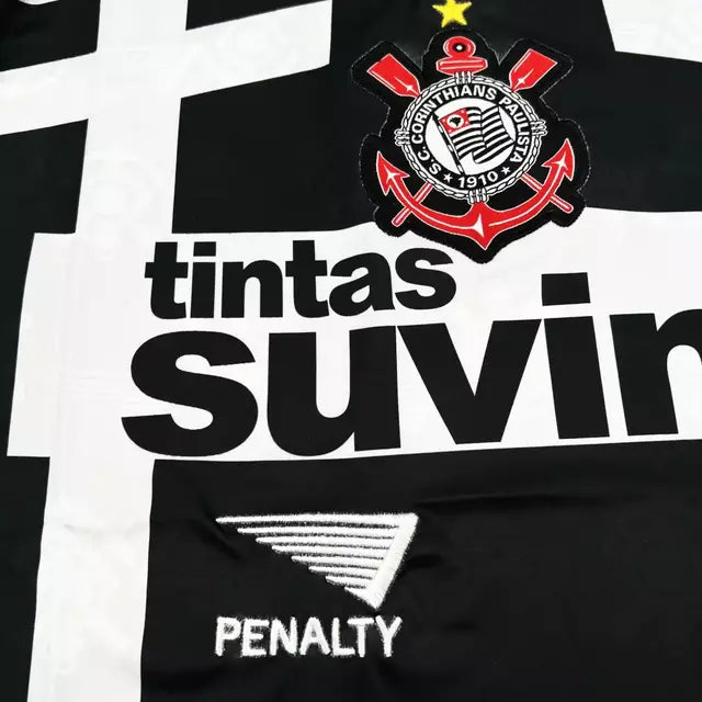 Camisa Corinthians Retro Terceira 1992 - Preto e Branco