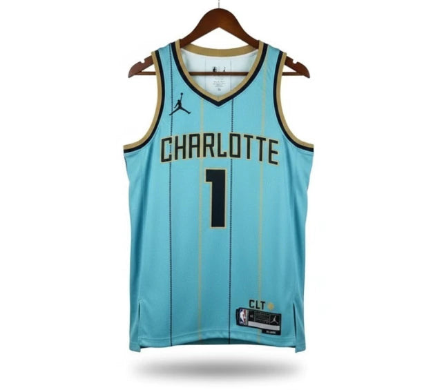 Camiseta Regata Charlotte Hornets 24/25 - Verde-Azulado - Masculina