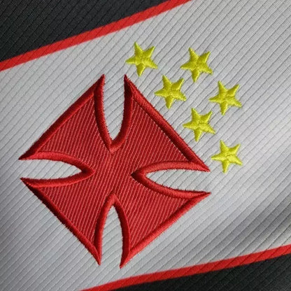 Camisa Vasco da Gama I Retrô 2000 - Kappa Torcedor Masculino - Preta com faixa branca e detalhes