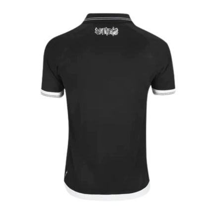 Camisa Vasco da Gama I 25/26 Torcedor Kappa Masculina - Preta com a faixa branca -