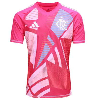 Camisa Goleiro II Flamengo 25/26 Adidas Masculina - Rosa+Azul
