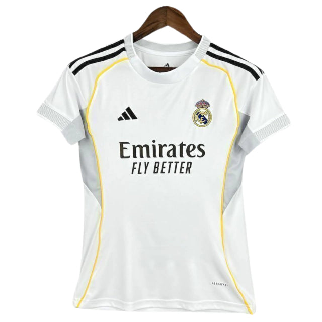 Camisa Real Madrid I 25/26 - Feminina Adidas - Branco