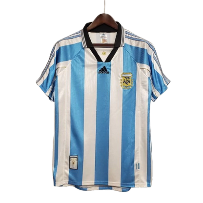 Camisa Seleção Argentina Retrô I 1998 Torcedor Adidas Masculina - Azul e Branco