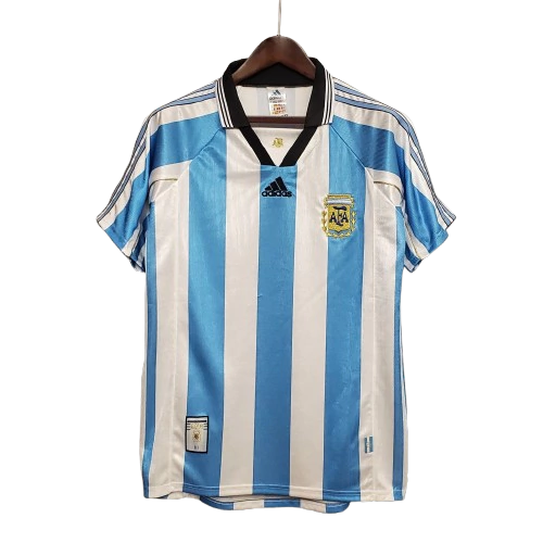 Camisa Seleção Argentina Retrô I 1998 Torcedor Adidas Masculina - Azul e Branco