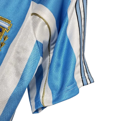 Camisa Seleção Argentina Retrô I 1998 Torcedor Adidas Masculina - Azul e Branco