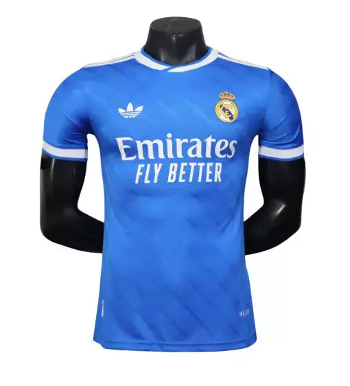 Camisa Real Madrid Terceira III 2025/26 Jogador Adidas Masculina - Azul
