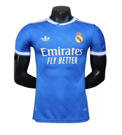 Camisa Real Madrid Terceira III 2025/26 Jogador Adidas Masculina - Azul