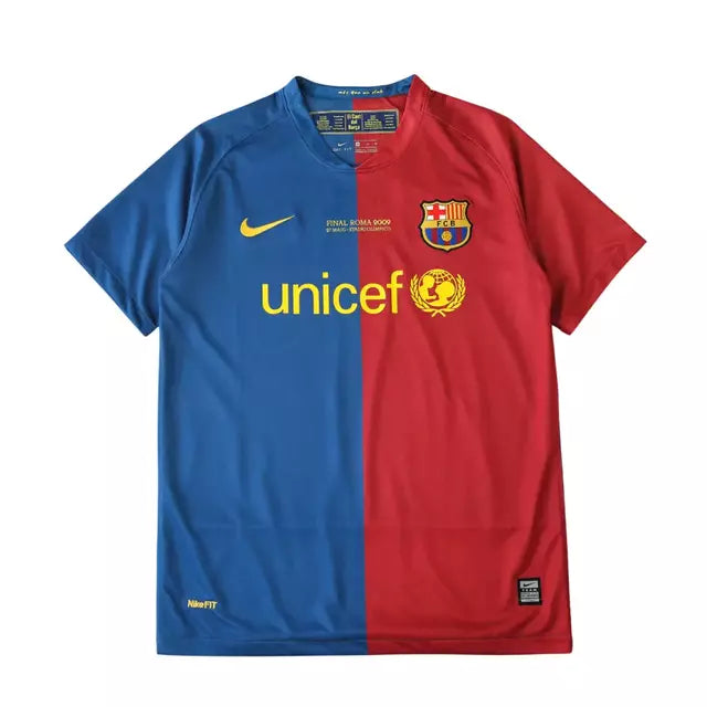 Camisa Retrô Barcelona Titular Home I 08/09 Torcedor Nike Masculina - Azul Royal e Vermelho