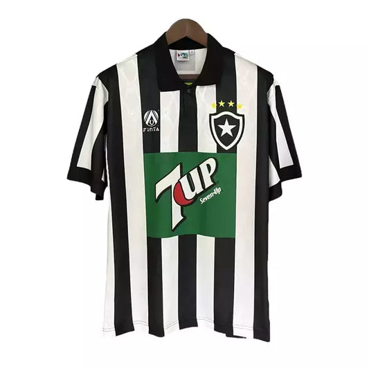 Camisa Botafogo Home 1995 Retrô Masculino Finta Branca e Preta