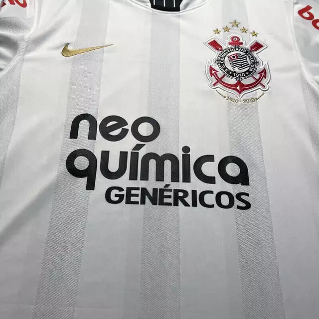 Camisa Corinthians Titular 2010 Retrô Masculino Branca