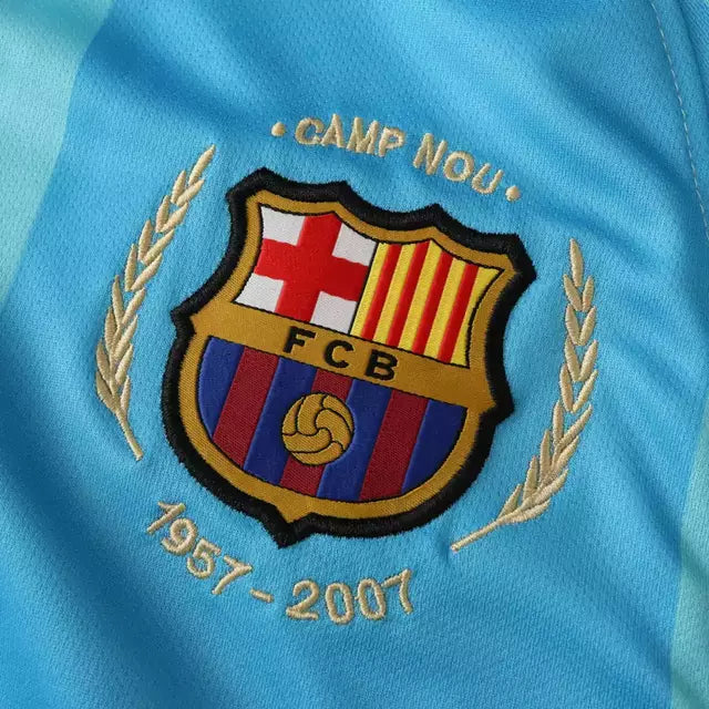 Camisa Retrô Barcelona II 07/08 Torcedor Nike Masculina - Azul <> (MESSI 19) <> Personalizada