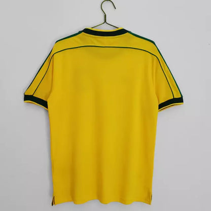 Camisa Brasil I 1998 Retro Nike Masculina - Amarela <> (RONALDO 9) <> Personalizada