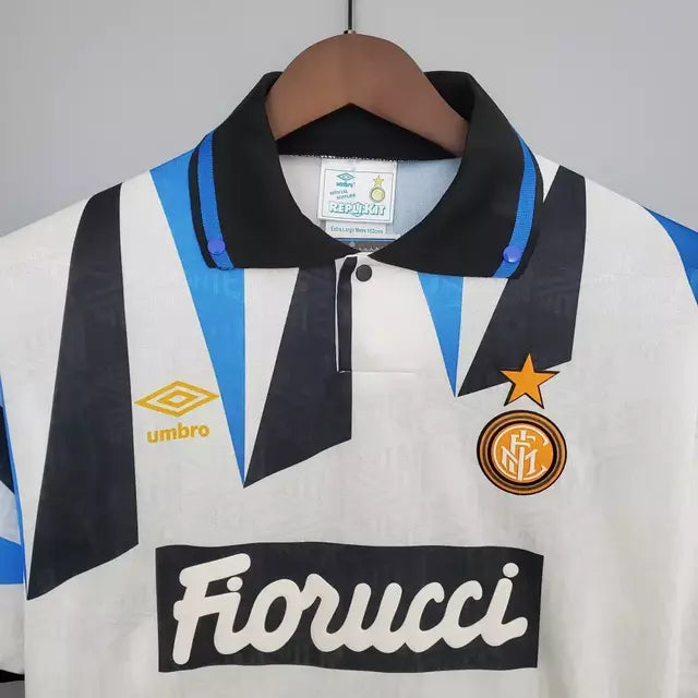Camisa Inter de Milão Retrô Reserva Away II 92/93 Torcedor Masculina - Branco