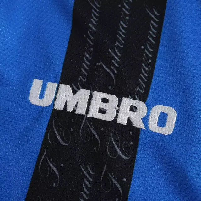 Camisa Inter de Milão Retrô Titular Home I 97/98 Torcedor Masculina - Preto e Azul
