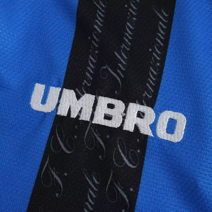 Camisa Inter de Milão Retrô Titular Home I 97/98 Torcedor Masculina - Preto e Azul