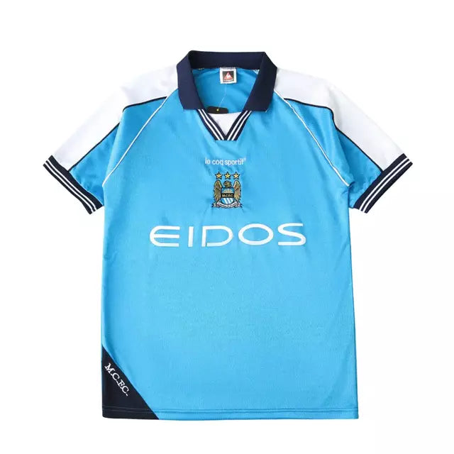 Camisa Manchester City Retrô 00/01 Masculina - Azul