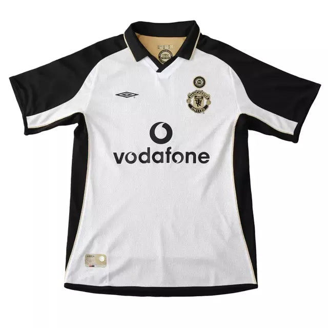 Camisa Manchester United Dupla Face 100 anos Retro Nike Masculina - Branca e Dourada