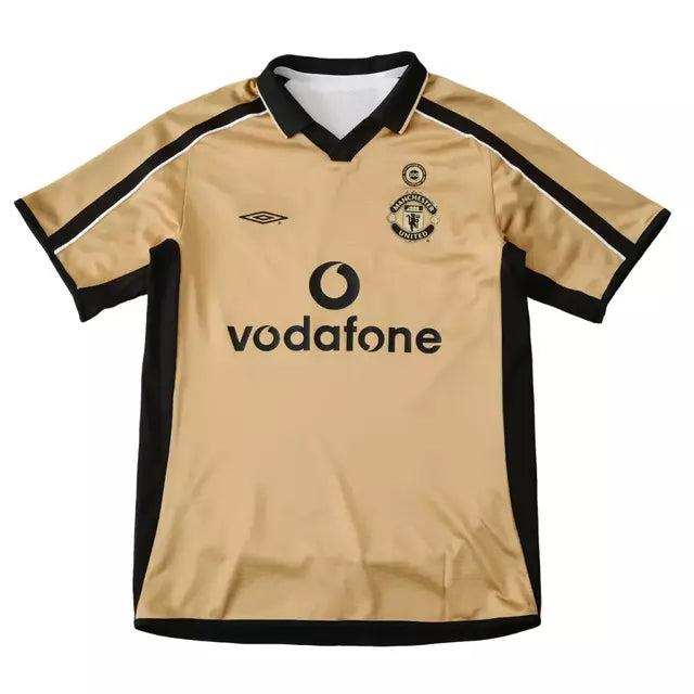 Camisa Manchester United Dupla Face 100 anos Retro Nike Masculina - Branca e Dourada