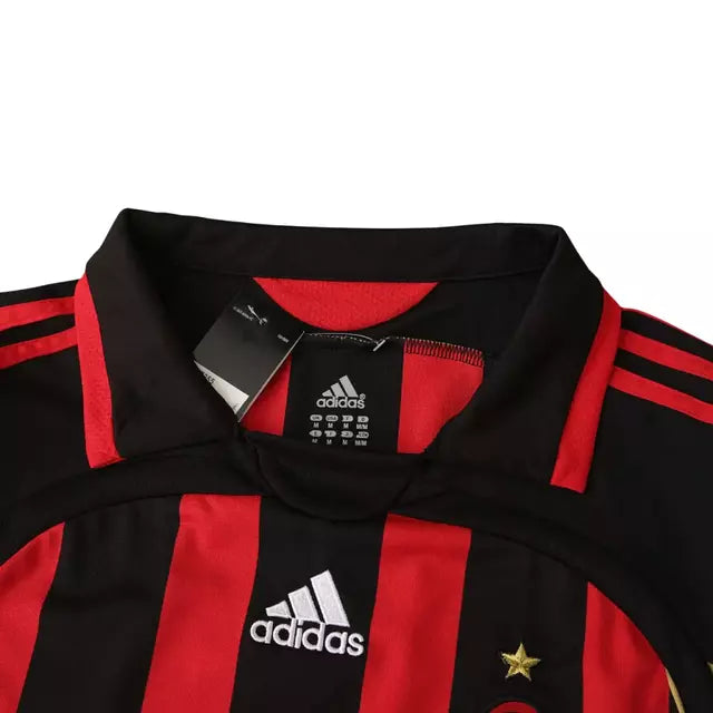 Camisa Milan Retrô Titular Home I 06/07 Torcedor Adidas Masculina - Preto e Vermelha