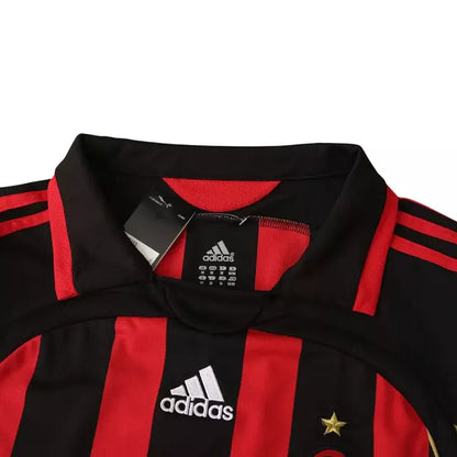 Camisa Milan Retrô Titular Home I 06/07 Torcedor Adidas Masculina - Preto e Vermelha