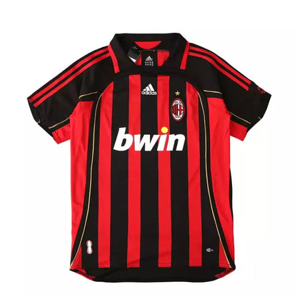Camisa Milan Retrô Titular Home I 06/07 Torcedor Adidas Masculina - Preto e Vermelha