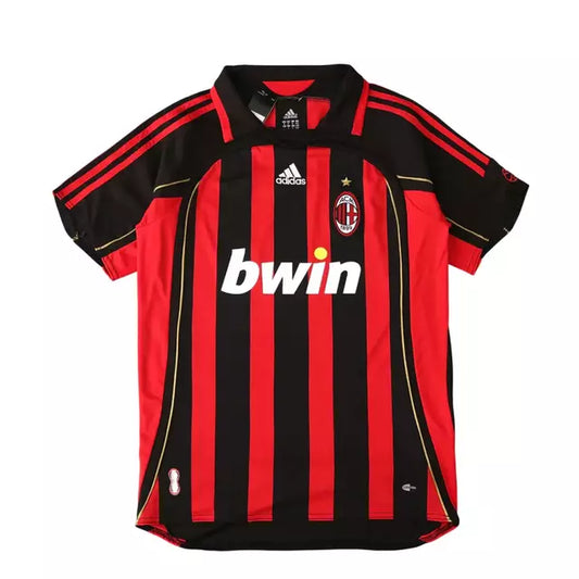 Camisa Milan Retrô Titular Home I 06/07 Torcedor Adidas Masculina - Preto e Vermelha