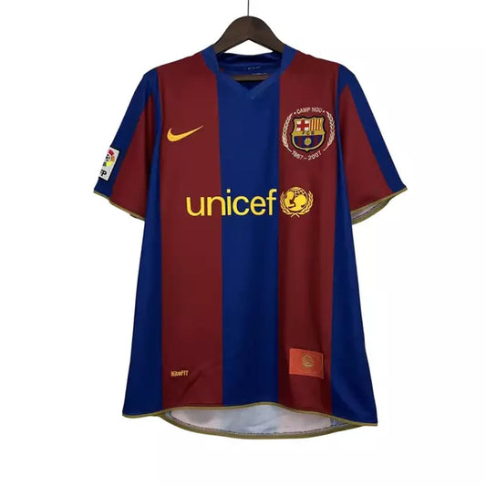 Camisa Retrô Barcelona I 07/08 Torcedor Masculina - Azul Royal e Vermelho