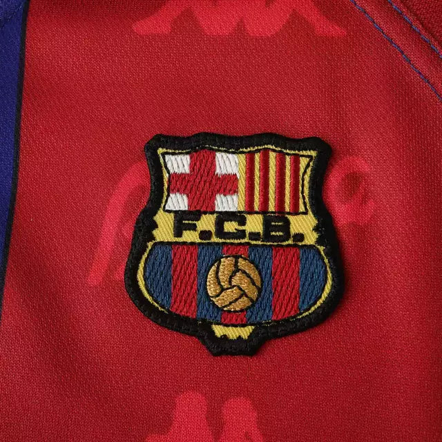 Camisa Retrô Barcelona Titular Home 96/97 Torcedor Kappa Masculina - Azul Royal e Vermelho