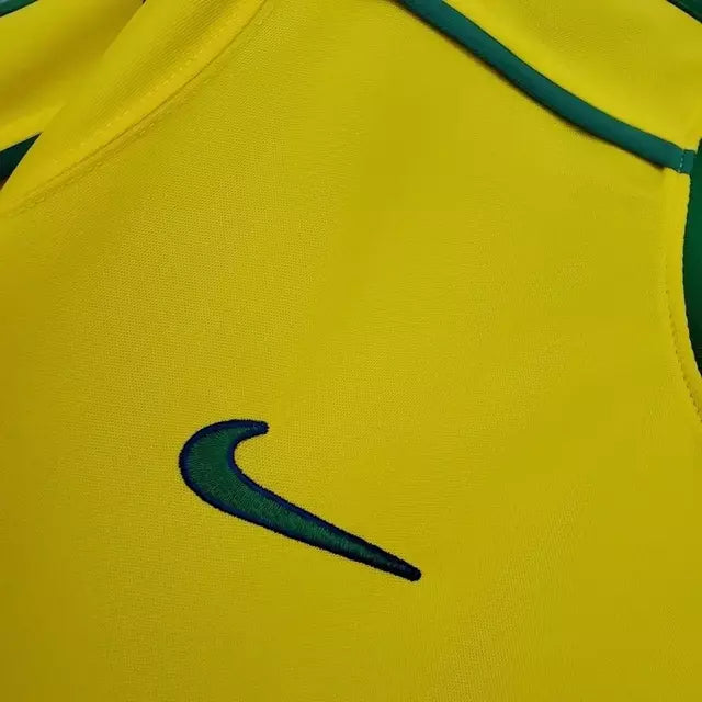 Camisa Brasil I 1998 Retro Nike Masculina - Amarela <> (RONALDO 9) <> Personalizada