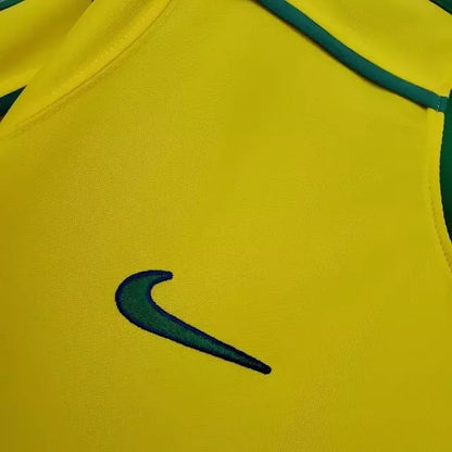 Camisa Brasil I 1998 Retro Nike Masculina - Amarela <> (RONALDO 9) <> Personalizada