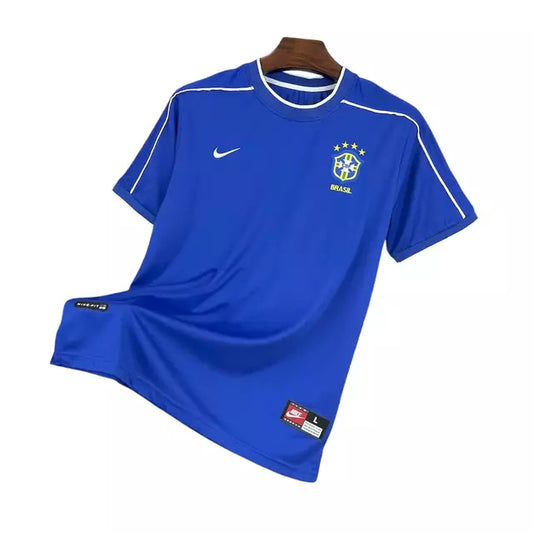 Camisa Brasil II 1998 Retro Nike Masculina - Azul <> (RONALDO 9) <> Personalizada