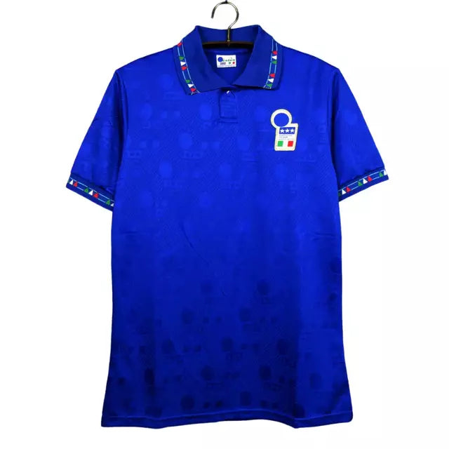 Camisa Retrô seleção Italia Home I 1994 Torcedor Masculina - Azul