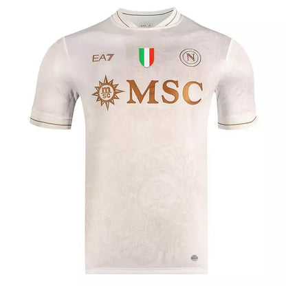 Camisa Napoli II 25/26 - Torcedor Masculina - Branca e Dourada