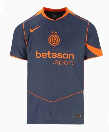 Camisa Inter de Milão III 25/26 - TOTAL 90 Torcedor Nike Masculina - Cinza e Laranja