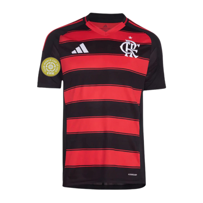 Camisa Flamengo Torcedor I - Temporada 25/26 - Preta e Vermelha - Adidas + Patch Super Mundial