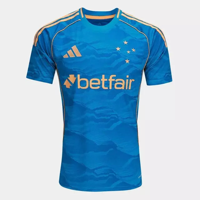 Camisa Cruzeiro III 25/26 Torcedor Adidas Masculina - Azul e Dourada