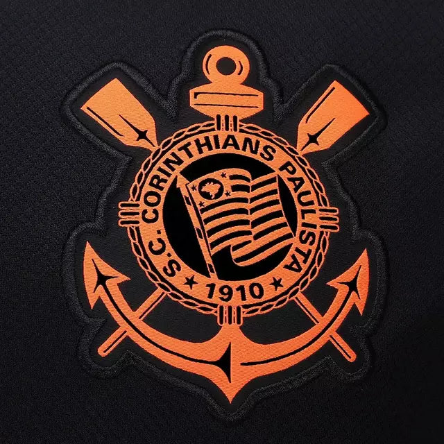 Camisa Corinthians III Nike Preta e Laranja 25/26 TOTAL 90 - Torcedor