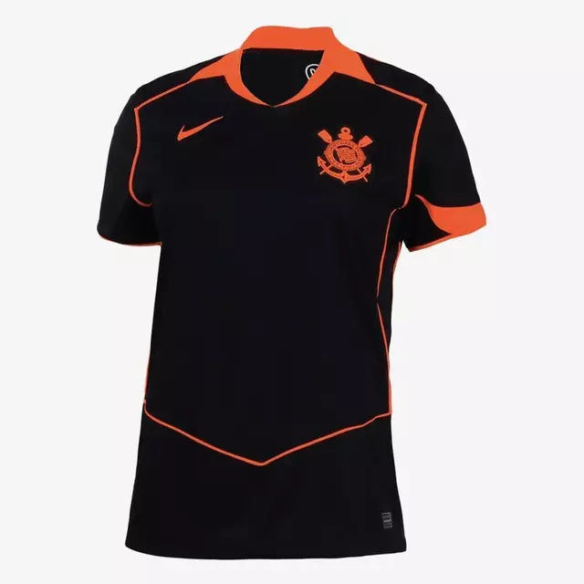 Camisa Corinthians III 25/26 - Feminina Preta e Laranja