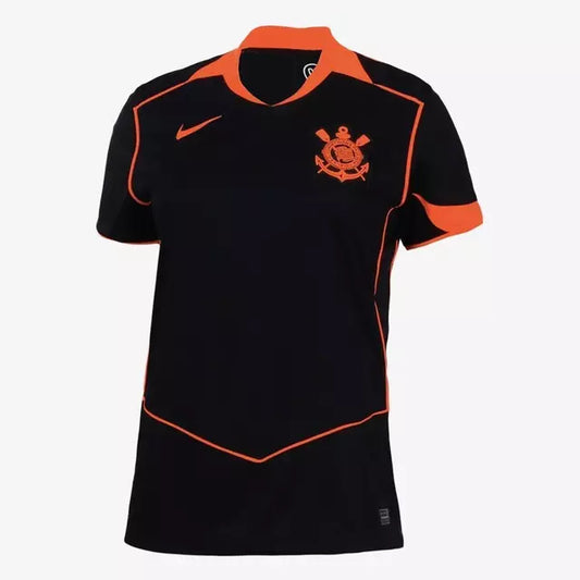 Camisa Corinthians III 25/26 - Feminina Preta e Laranja