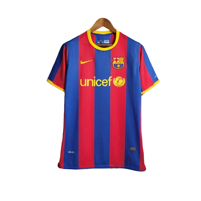 Camisa Barcelona Retrô Home 10/11 Torcedor Nike Masculina - Vermelho e Azul