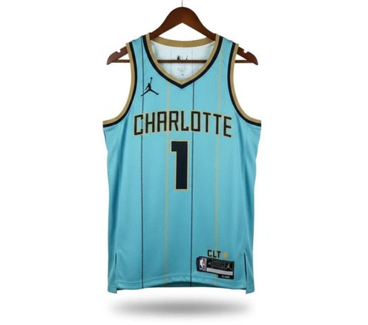 Camiseta Regata Charlotte Hornets 24/25 - Verde-Azulado - Masculina
