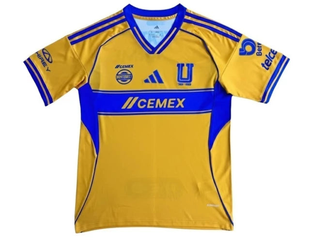 Camisa Tigres UANL I 25/26 - Masculina - Modelo Torcedor - Amarela/Azul